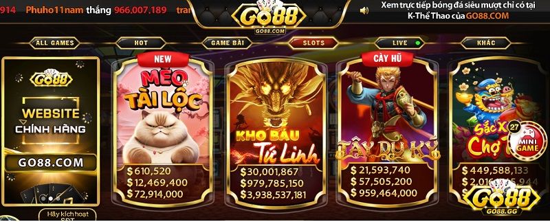 Các trò chơi slots có quỹ thưởng lớn