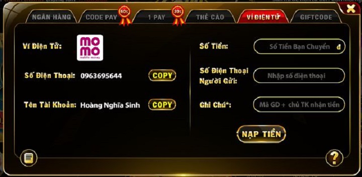 Cách Nạp Tiền Go88 Đơn Giản Và An Toàn – Game Thủ Không Thể Bỏ Qua! 3 Nạp tiền Go88 thông qua ví điện tử